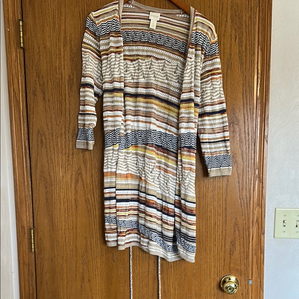 Chico's Multicolor Striped Cardigan